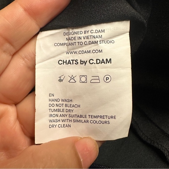 CHATS BY C.DAM Off-shoulder Black Dress in Satin Size L 10 - Picture 10 of 11